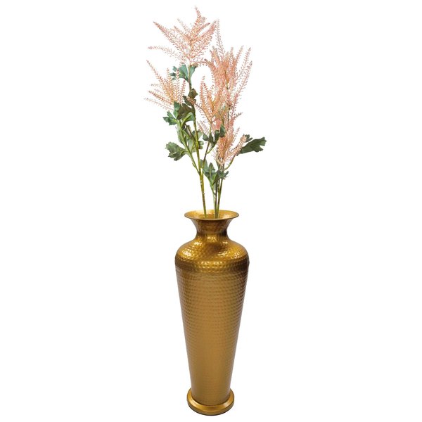 Uniquewise Decorative Modern Gold Metal Hammered Floor Flower Vase for Entryway, Living Room or Dining Room QI004250